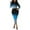 Blue, variant on TSADFHJI Satin Skirts for Women Mini Women's Body Hugging Fashion Stripe Pattern Long Sleeved Top and Pencil Skirt Set L Blue