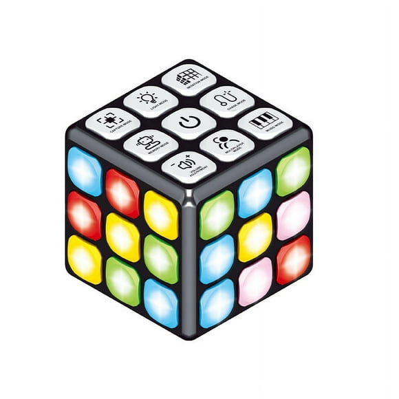 Cubo de Rubik con luz y música para niños, juego de entrada multifuncional, cubo de Rubik con sonido y luz, juguete educativo interactivo eléctrico