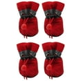thumbnail image 2 of 4-Pack Winter Dog Boots, Waterproof Anti-Slip Pet Shoes with Warm Fleece Lining, Adjustable Straps Dog Booties for Small Cats Dogs Puppy, Red, Red, 2 of 8