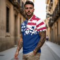 thumbnail image 3 of Aplkyhs American Flag Matching Couple Sport Shirts Couple Golf Matching Outfits Machine Washable Mens Hawaiian Shirt Quarter Zip Mens Shirts Casual for Golf Tennis Running Gym, 3 of 6
