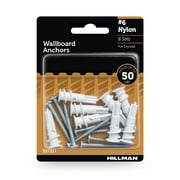 Hillman Drywall Anchor Screws, Pan Head Phillips Screw, VP Nylon, #6, 50 Pounds, 8 Sets
