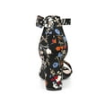 thumbnail image 2 of BLISSFUL STEP Women's Shoes Flower Print Open Toe Block High Heels Summer Sandals Black Flower 6, 2 of 7