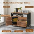 thumbnail image 2 of SEDETA 71" Executive Desk with Rolling File Cabinet, Large Office Desk with Drawers, L Shaped Computer Desk with Power Outlets, CPU Stand, Pegboard and Storage Shelves, Walnut, 2 of 9