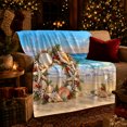thumbnail image 3 of Coastal Christmas Shell Wreath Sandy Beach, Festive Holiday Scene, Warm Flannel Blanket for Beach House and Living Room, Art Lovers Christmas Gift, Festive Home Decor, 3 of 9
