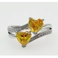 thumbnail image 3 of Mahablijewels Heart Cut Yellow Cubic Zirconia 14K White Gold Finish For Womens Wedding Band Ring, 3 of 3