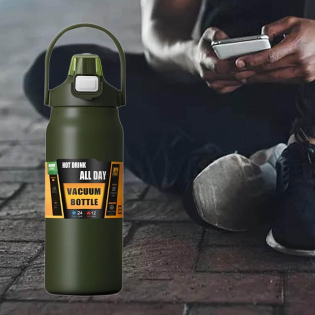 Botella de agua aislada shamjiam termo de acero inoxidable 1500ML Verde