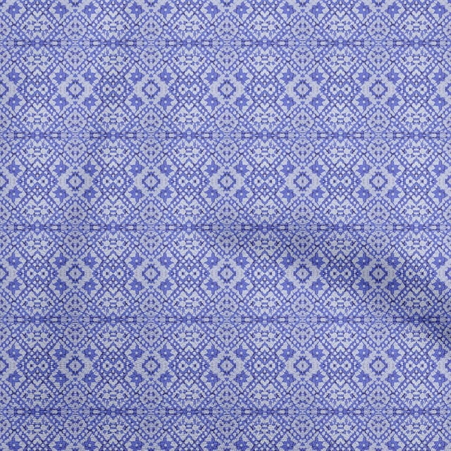 oneOone Polyester Spandex Blue Fabric Asian Ikat Sewing Craft Projects Fabric Prints By Yard 56 Inch Wide