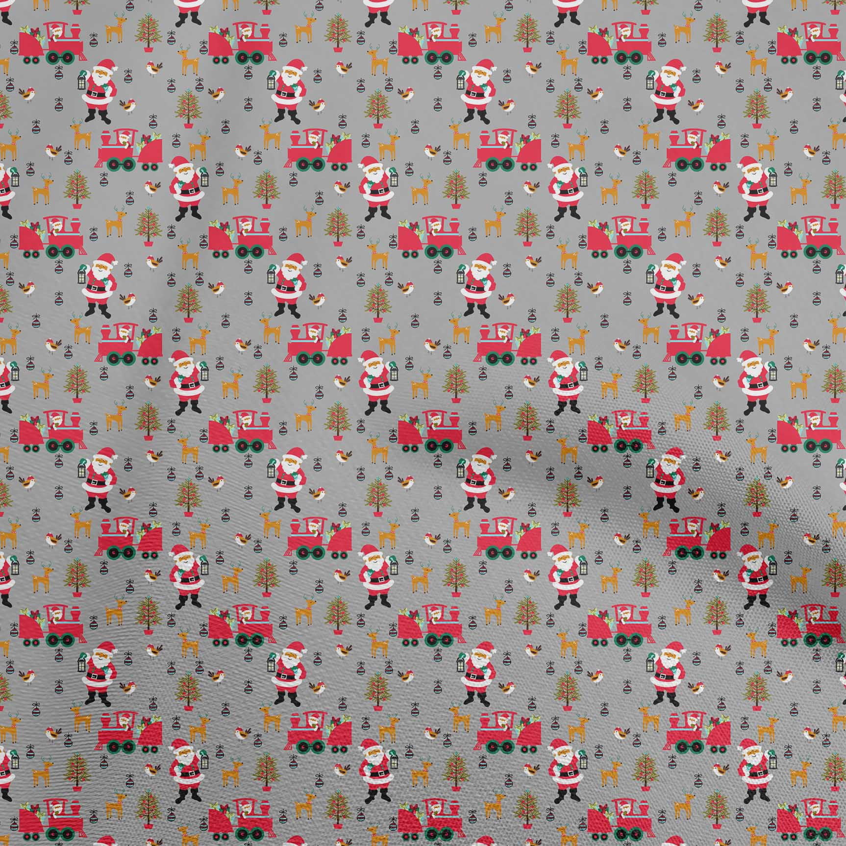 oneOone Cotton Jersey Gray Fabric Christmas Sewing Material Print Fabric By The Yard 58 Inch Wide