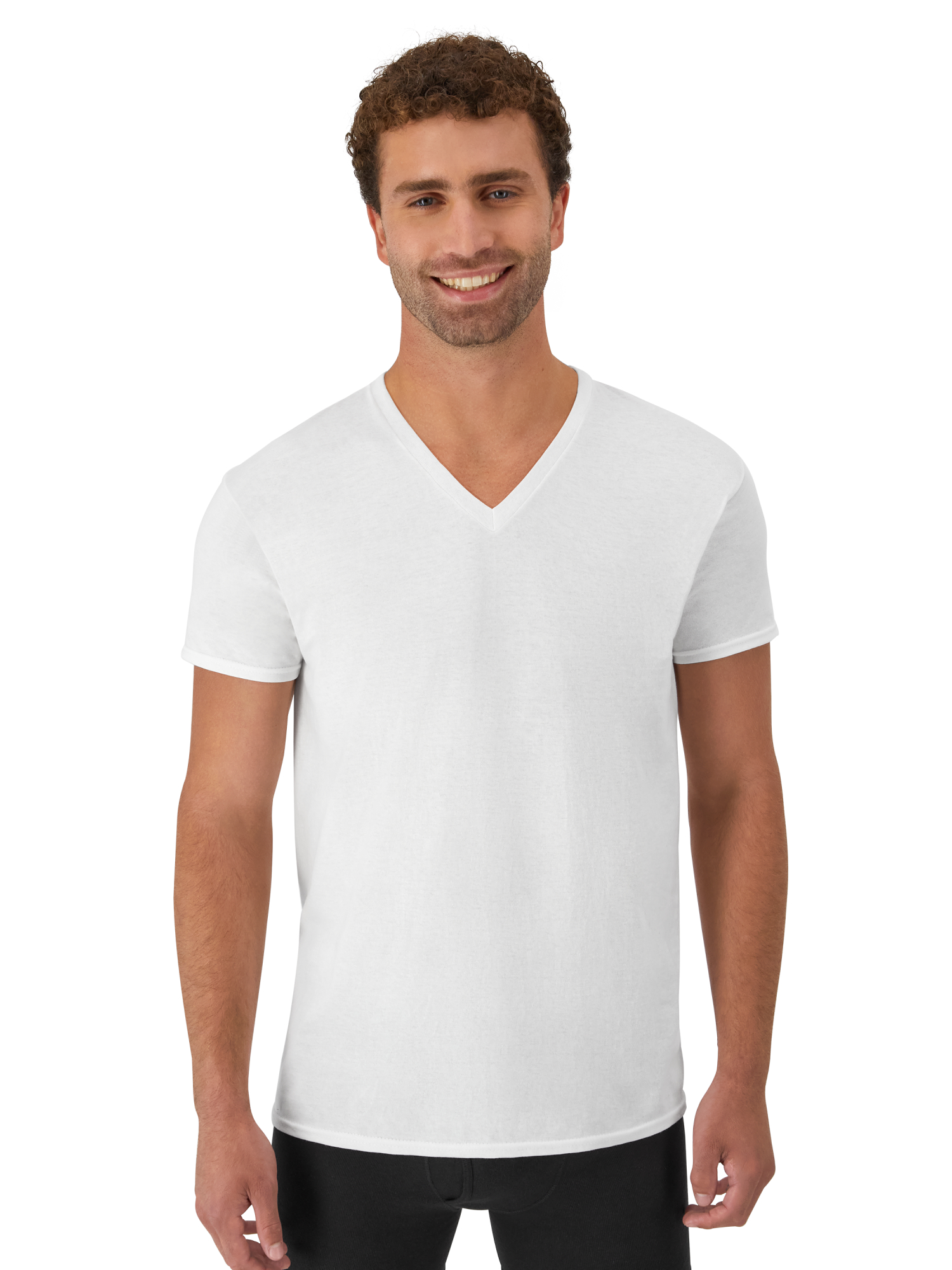 Hanes Men's V-Neck Undershirts 10-Pack White Cotton Tees photo 3