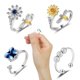 thumbnail image 4 of 8 Piezas Anillos Giratorios de Ansiedad Anillos de Ansiedad Anillos Ajustables Anillos de Estado de Ánimo Anillos de Meditación de Preocupación Calmante para Mujeres Damas Niñas Aliviar el Estrés JM, 4 of 6