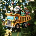 thumbnail image 4 of SLYNSHome Cartoon Christmas Truck Toys Hanging Decoration - 3.1 inch - Xmas Pendant Christmas Tree Engineering Vehicle Acrylic Ornaments (Penguin), 4 of 6