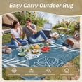 thumbnail image 3 of SIXHOME Outdoor Rug 9'x12' Waterproof Reversible Patio Rug Boho Geometric Indoor Outdoor Rugs Lightweight Plastic Straw Ourdoor Carpet for RV Camping Deck Balcony Modern Porch Decor Beige, 3 of 7