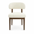 thumbnail image 4 of ClinQ Teddy Fleece Dining Chairs Set of 2, Modern Upholstered Kitchen Side Chairs with Curved Back, Solid Wood Legs for Dining Room, Beige, 4 of 10