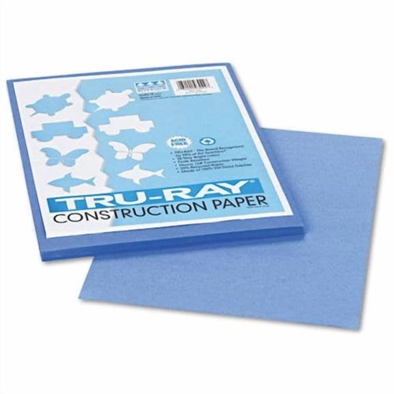 Tru-Ray Construction Paper, Blue, 9” x 12”, 50 Sheets