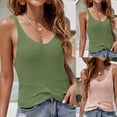 thumbnail image 5 of Women's Summer Tank Top Sexy V Neck Sleeveless Knit Eyelet Camisole Shirts Basic Casual Workout Tees, 5 of 5