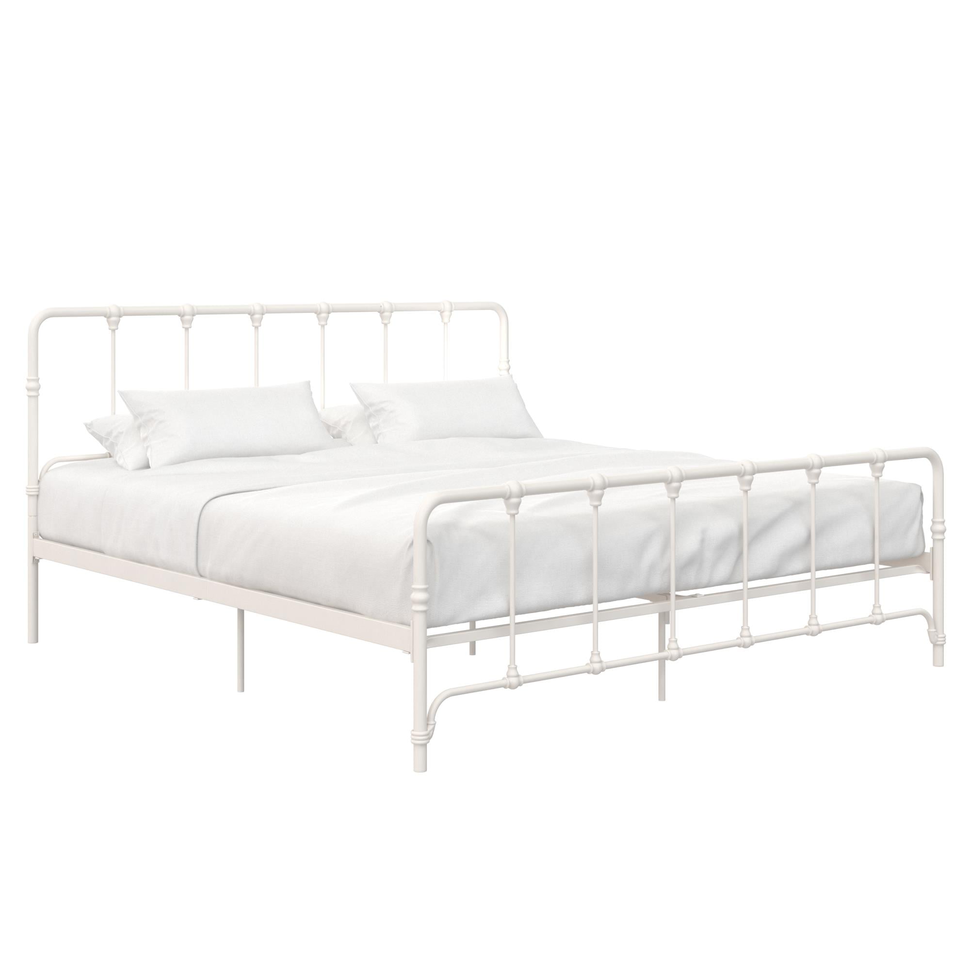 Mainstays Farmhouse Metal Bed, King, White - Walmart.com