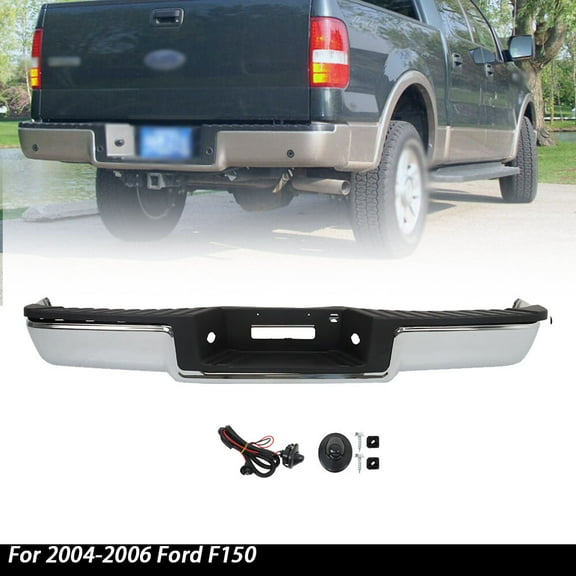 Chrome Rear Step Bumper Assembly Steel Fit For 2004 2005 2006 Ford F-150