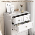 thumbnail image 4 of IDEALSOUL 5 Drawer Dresser for Bedroom, White Rustic Style Chest of Drawers, Retro Style 5 Drawer Dresser for Bedroom, Living Room, Bathroom, 4 of 13