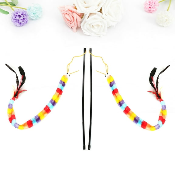 Soimiss ul Plush Cat Teaser Toys for Interactive Play and Healthy Fun Multi 2pcs Set