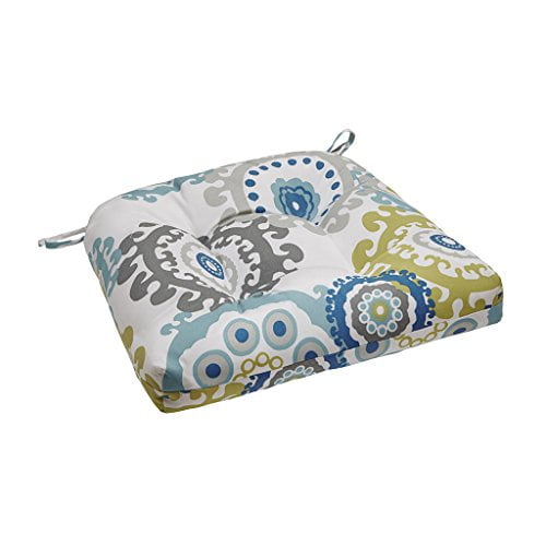 Madison Park Laguna Imprimé Médaillon 3M Scotchgard Coussin d'Assise d'Extérieur Bleu 20x20x3