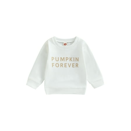 

Bagilaanoe Toddler Baby Girl Boy Halloween Sweatshirt Long Sleeve Letter Print Pullover 6M 12M 18M 24M 3T 4T Kids Fall Loose Tee Tops