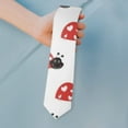 thumbnail image 2 of Men's Red Ladybug Polka Dot Tie - Smooth Satin Groom & Prom Tie with Cartoon Insect Print - Wrinkle-Resistant Classic Formal Necktie for Weddings & Gifts, 2 of 5