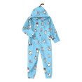 thumbnail image 2 of Halloween Onesie Pajama for Kids Gilrs Size 7-8 Fall Funny Cozy Pumpkin Ghost Hooded Flannel Jumpsuits Autumn Holiday Trendy Y2k Halloween Dress Up Romper Blue 5-6 Years, 2 of 4