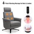 thumbnail image 4 of Costway Fauteuil Inclinable de Massage Canapé Vibrant avec Télécommande et Appuie-Tête Réglable Gris, 4 of 10