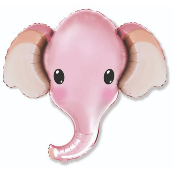 32 inch Elephant - Pink Foil Mylar Balloon - Party Supplies Decorations