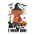 thumbnail image 2 of Camiseta de mujer Trajes de verano Traje Camiseta de cuello redondo para viajes de compras deportivas ﻿Women's Halloween-Themed T-Shirt with "I mean Boo" Witch Hat Cow Graphic - Casual & Sporty Rou, 2 of 6