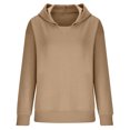 thumbnail image 4 of Xcmzpl Women's Hoodies Cute Solid Color Hooded Sweatshirt Holiday Pullover Tops Workout Long Sleeve Blouses Winter Fashion, 4 of 9