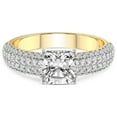 thumbnail image 3 of 4 Carat IGI Certified Cushion Shape Lab Grown Diamond Engagement Ring | 14K Yellow Gold | Amira Luxe Secret Double Halo Diamond Ring | FG-VS1-VS2 Quality Friendly Diamonds, 3 of 4