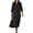 Black plus size boho midi dress a1, variant on Women Plus Size V Neck 3/4 Sleeve Button Down Flowy Casual Midi Dress Solid Boho Loose Dresses Beach Vacations Summer Sundresses Clothes Travel Outfits, Black 2XL