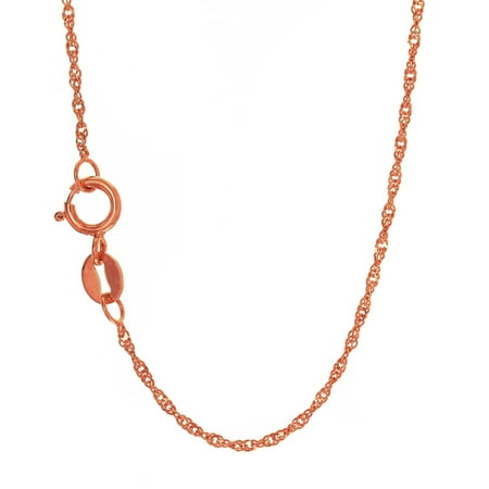 18 Singapore Chain Necklace (14k Solid Gold Yellow White Or Rose 1.0 mm Singapore Chain Bracelet Necklace 7