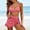 *Red, variant on ClodeEU Women's Modest Plaid Print Two Piece Swimsuit with Shorts,Tummy Control Slim Fit Bikini Set Black,Womens Plus S