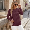 thumbnail image 6 of SUNBS Blouses for Women Casual Dressy Tops Crewneck Long Sleeve Shirts Pleated Clothes, 6 of 9