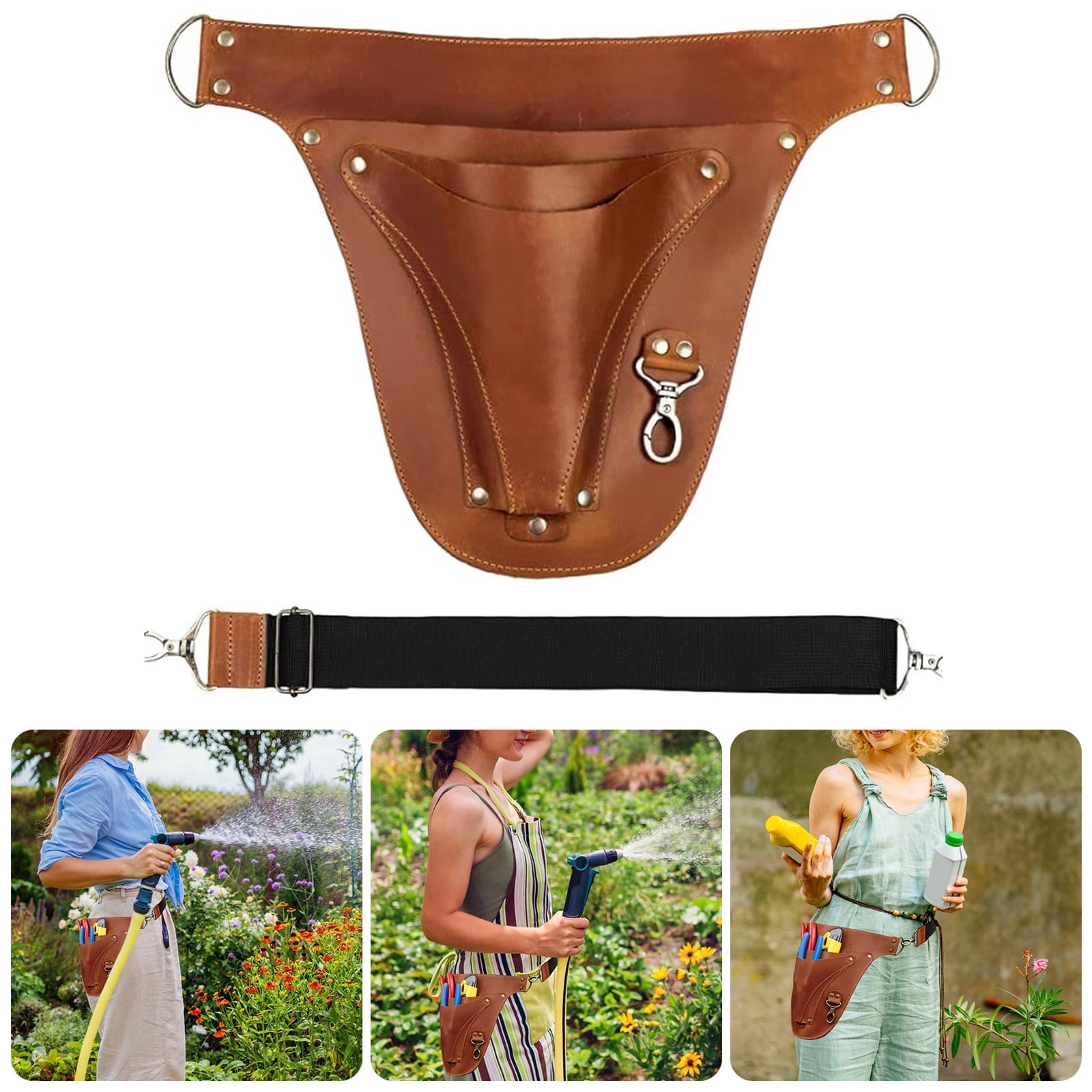 Leather Belt for Gardener Waist Pouches for Electrician Carpenter Belt Bag Handmade Leather Florist Tool Belt Gardener