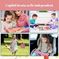 thumbnail image 4 of Juguete sensorial interactivo, tablero textil Busy Board, Montessori, libro tipo bolsa, para viajar, rosa, 4 of 6