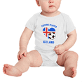 thumbnail image 2 of Future Soccer Player Iceland Soccer Fan Cute Baby Rompers Bodysuit (White, 6-12 Months), 2 of 5
