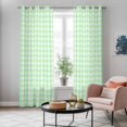 thumbnail image 6 of Kitchen Curtains 84 Inch Length 2 Panels, Green Grid Grommets Window Treatment Curtain, Checkered Plaid Gingham Lattice Trellis Print Thermal Curtains Drapes for Living Room/Bathroom, 6 of 9