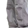 thumbnail image 5 of Sopiago Girls Parachute Pants Kids Wide Leg Cargo Pants for Girls Y2K Street Trousers with Pockets 11-12 Years,Purple, 5 of 5