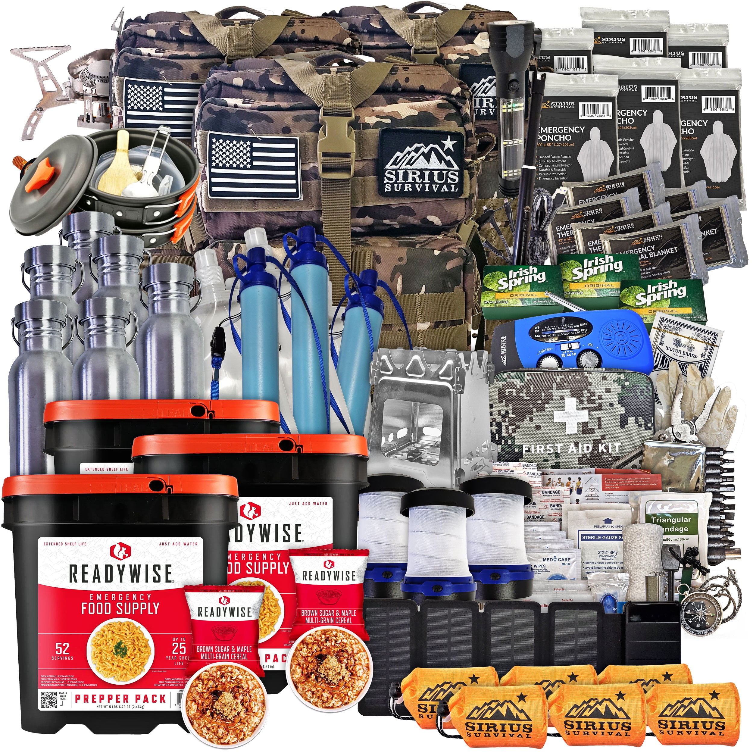 Orange/Gray 3 Day Medium Survial Backpack 72 Hour Bug Out Bag
