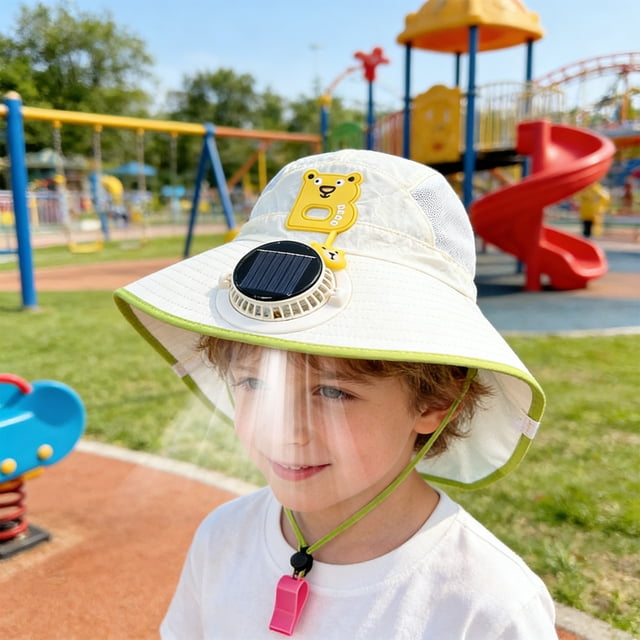 CaiYueKe Solar Powered Sun Hat with Built-in Fan Wide Brim UPF Sun Protection Hat Adjustable Breathable Outdoor Hat for Summer Beach Gardening Hiking