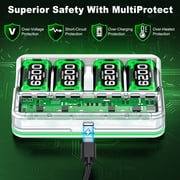 Beboncool 4x6200 mwh Rechargeable Battery Pack for Xbox Series X Controller with 3 Charging Modes,White
