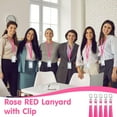 thumbnail image 6 of Lsupdaol Pink Lanyards for ID Badges Nylon Necklace Lanyard Bulk with Clip Swivel Hook for Women Staff Students Key Chains, 6 of 7