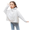 thumbnail image 1 of Penkiiy Chicas Chicas Camisa de manga larga Protección solar Capucha Ligera Entrenamiento atlético Suéter Top Rash Guard para niños 12 Años Blanco, 1 of 6