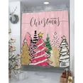thumbnail image 3 of Merry Christmas Shower Curtain for Bathroom 36" x 72", Xmas Tree Snowflake Pink Shower Curtain with Hooks Polyester Waterproof Home Bathtub Decor, 3 of 6