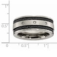 thumbnail image 2 of Titanium Black IP-plated Cable and Diamonds 10mm Brushed Band, 2 of 7