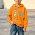 thumbnail image 5 of Toddler Boys Graphic Hoodie Long Sleeve Casual Cute Pullover Kids Cotton Sweatshirt Orange 4 T, 5 of 9