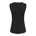 thumbnail image 5 of Women's Tank Tops Women Trendy Tops Loose Solid Color V Neck Sleeveless Shirts,Black Women's Tanks & Camis S, 5 of 5